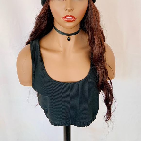 Long Chestnut Brown Premium Synthetic “Put On & Go” Wig with Bangs 😊 - Picture 8 of 12